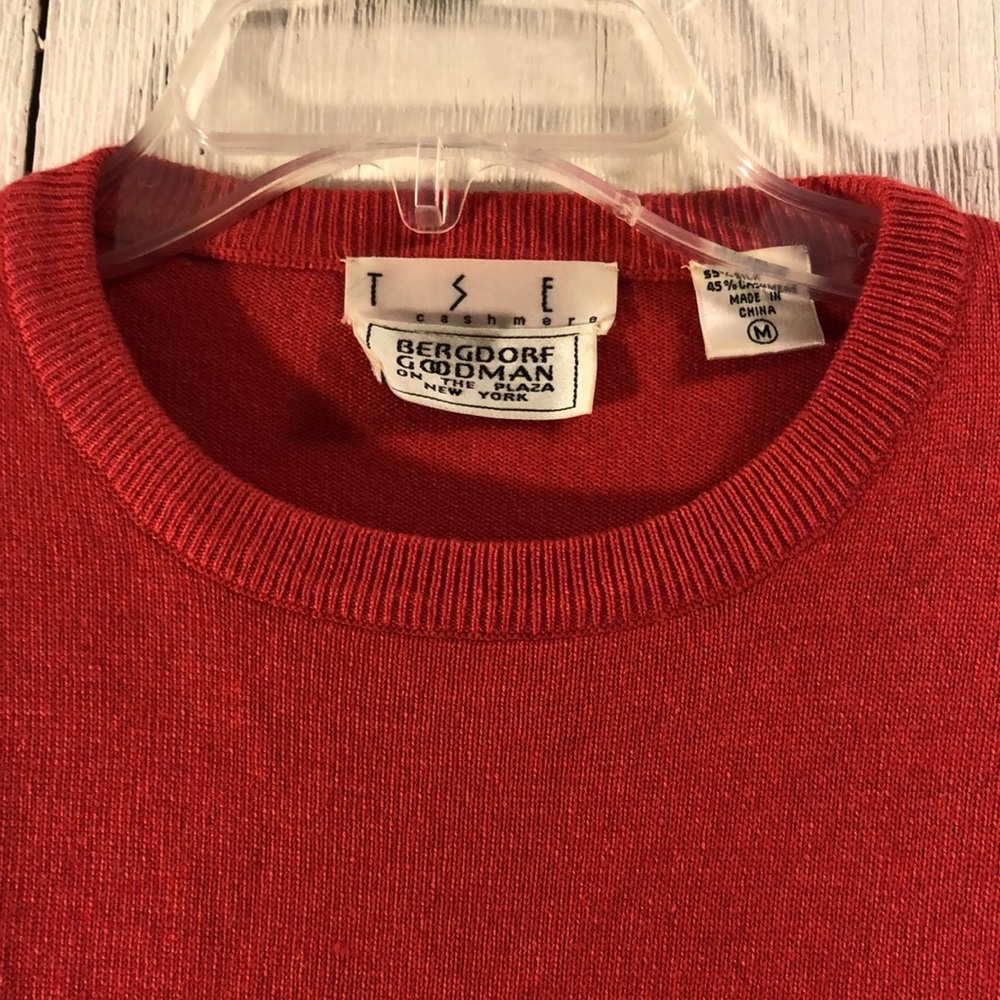 TSE Cashmere Bergdorf Goodman silk blend short sleeve sweater - Picture 3 of 6